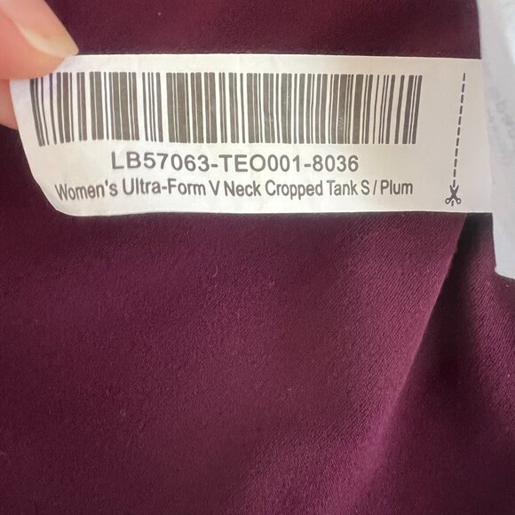 Quince Ultra-Form V-Neck Cropped Tank, Plum, Size S - Picture 6 of 6